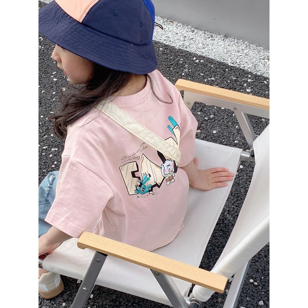 Áo Thun Tay Ngắn Bằng Vải cotton Mềm In Hình Hoạt Hình Thời Trang Xuân Hè Dành Cho Bé Gái 4-14 Tuổi