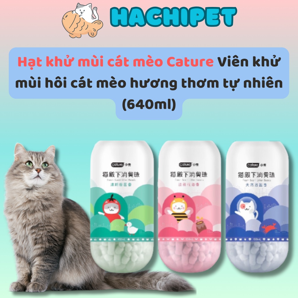 Hạt khử mùi cát mèo Cature Viên khử mùi hôi cát mèo hương thơm tự nhiên (640ml)