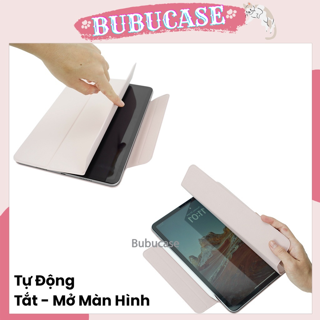 Bao Da Ipad Nam Châm Từ Tính Tháo Rời Cho Ipad Pro 11/ Air 4/ Air 5/ Gen 10 - Lực Hút Mạnh Mẽ Thiết Kế Có Gài Và Khe Bút