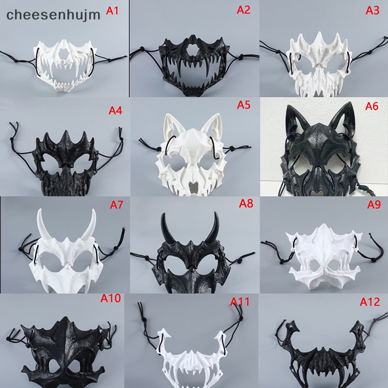 Mặt Nạ Hóa Trang halloween Hình Bộ Xương / Đầu Lâu / Hổ / Rồng Răng Dài Độc Đáo