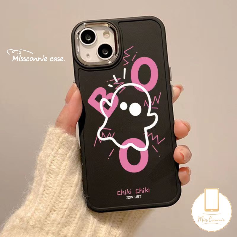 Dễ Thương Ốp Điện Thoại In Hình Ma Nhỏ Bằng Kim Loại Mạ Điện Cho iphone 7 15 8 plus xr 7plus 11 13 15 12 x 14 pro max xs max