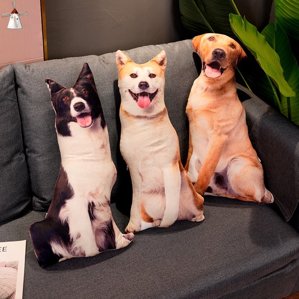 ⚡Còn Hàng⚡ Mô Phỏng 3d Hình Chú Chó Con Đệm Trang Trí Gối Ném Có Bông PP Bên Trong Trang Trí Nội Thất Đồ   Sofa Hoạt Hình Gối Ngủ