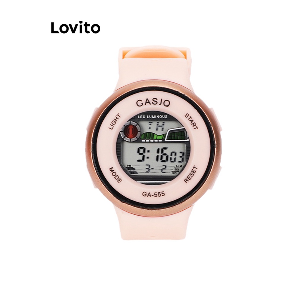 Lovito Đồng hồ điện tử cơ bản trơn thể thao dành cho nữ LNA28367