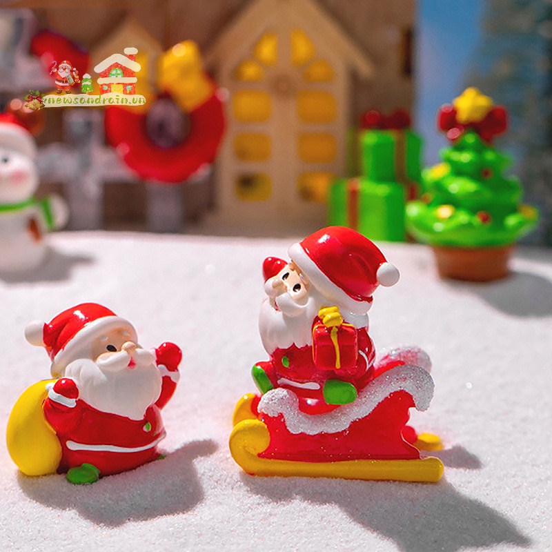 Newandrain 1 Tượng Nhỏ Hình Ông Già Noel Người Tuyết / Gấu Để Bàn Trang Trí Giáng Sinh diy