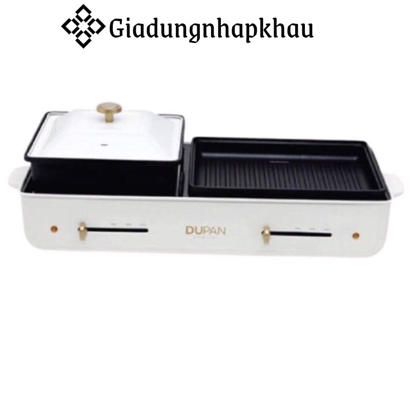 Bếp Lẩu Nướng Đa Năng Dupan, 2 Ngăn Chống Dính, Công Suất 2200W, Dễ Vệ Sinh, Nhập Hàn Quốc, BH 12 Tháng, giadungnhapkhau