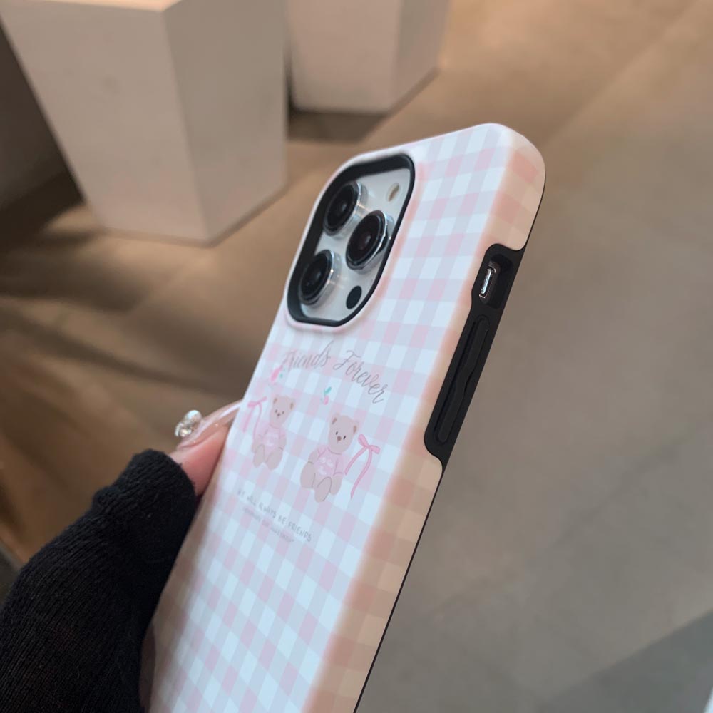 Ốp Điện Thoại Cứng Họa Tiết Gấu Hồng Dễ Thương Cho iphone 11 12 12pro 12promax 13 13pro 13promax 14 14pro 14promax