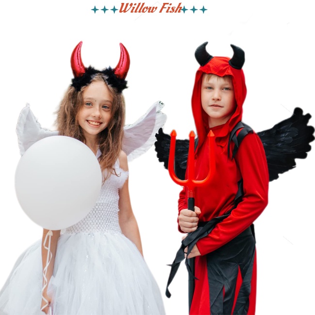 Bộ Cánh Thiên Thần Ác Quỷ Màu Đen Hóa Trang halloween Cho Bé