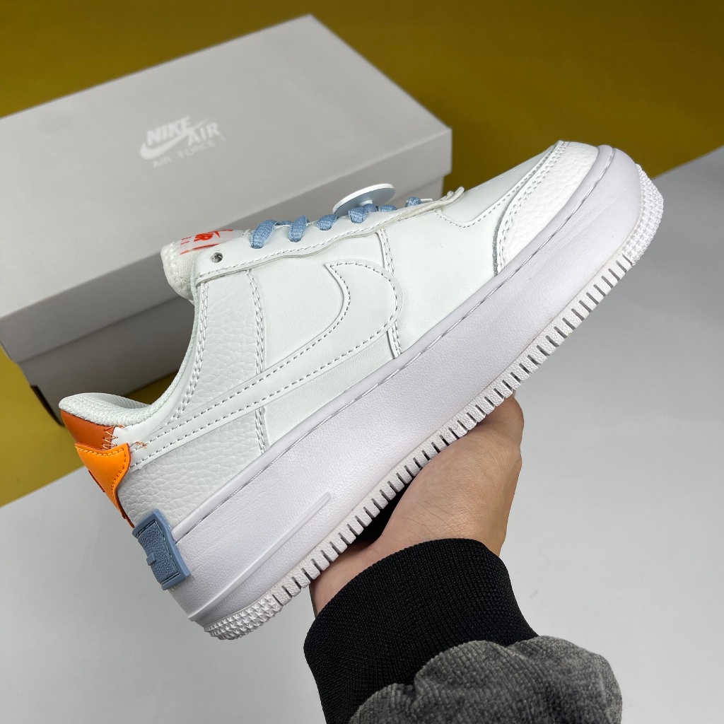 Giày AF1 Shadow Be Kind, AF1 Shadow Trắng Móc Xanh Trắng - Than.Shoes