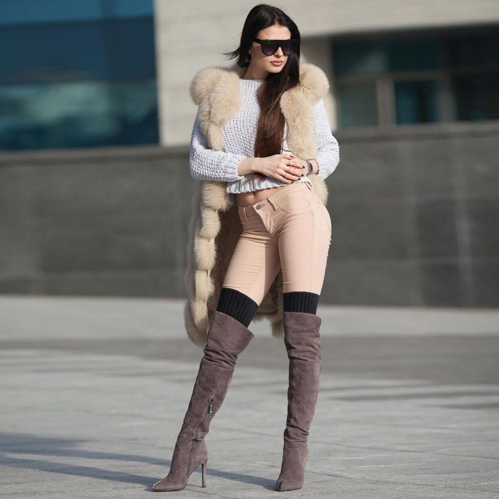 Vớ Dài Dệt Kim 50cm Giữ Ấm Chân Mùa Thu Đông y2k punk gothic Cho Nữ