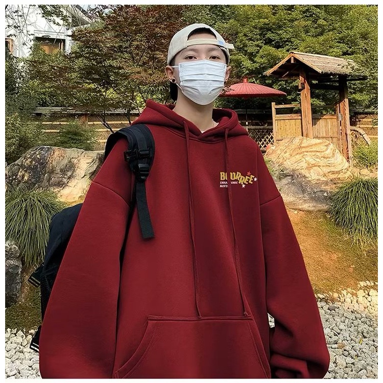 Áo hoodie Nhung Dày Tay Dài In Chữ graffiti Phong Cách Mỹ Thời Trang Mùa Thu Cho Nam Cỡ m-5xl