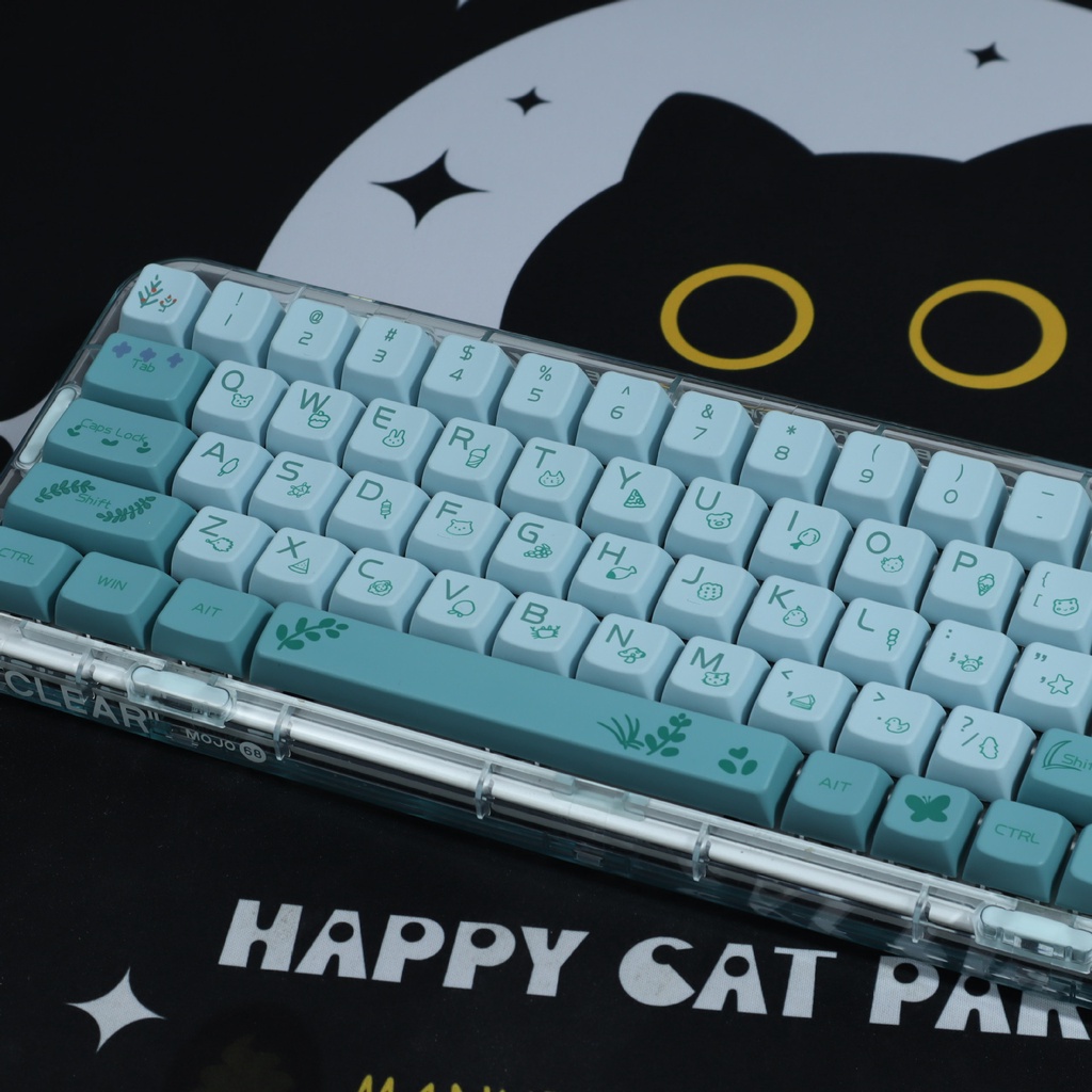 138 Phím Forest Keycaps MDA Profile Màu Xanh Dễ Thương PBT DYE SUB Bàn Phím Cơ Keycap