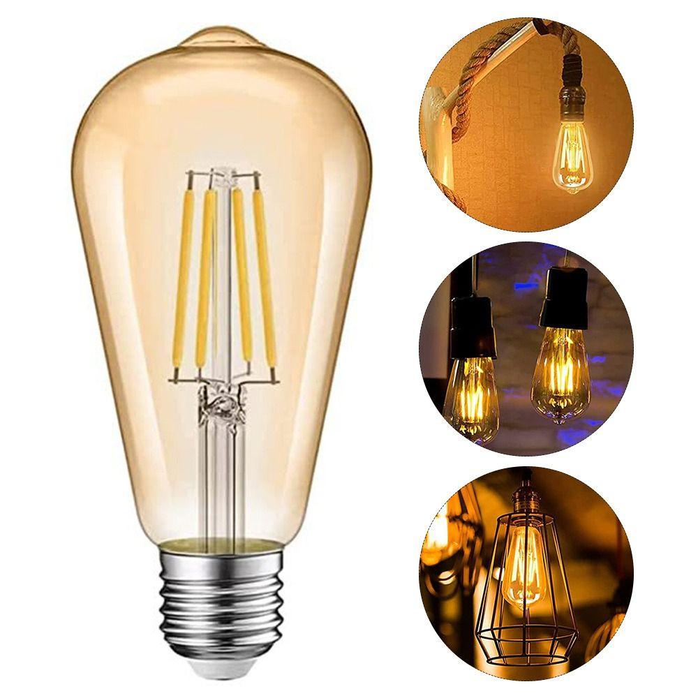 Aonicapp Bóng Đèn led st64 st64 e27 2w 4w 6w 8w 12w 2700k Ánh Sáng Vàng Ấm Trang Trí Nhà Cửa