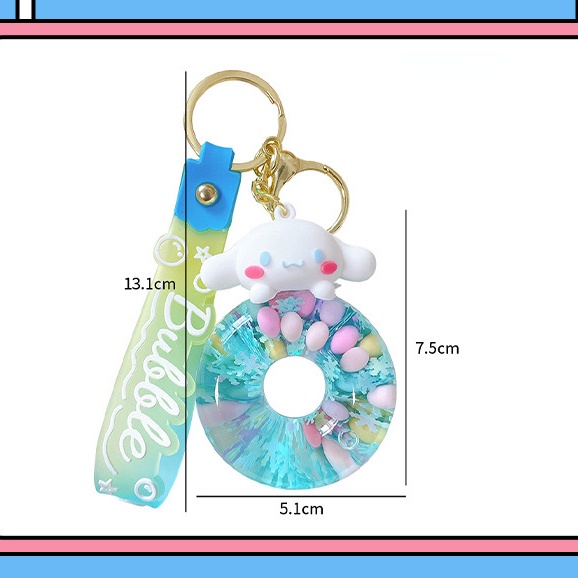 Hoạt Hình sanrio kuromi Móc Chìa Khóa / Chìa Khóa / Túi Xách Hình Bánh donut Lấp Lánh Bằng acrylic