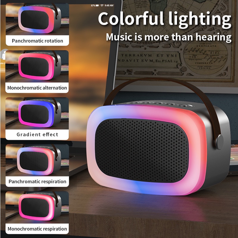 Loa Karaoke Bluetooth LAMJAD K88 Kèm 2 Micro Không Dây Siêu Hay-Đèn LED thay đổi theo nhạc