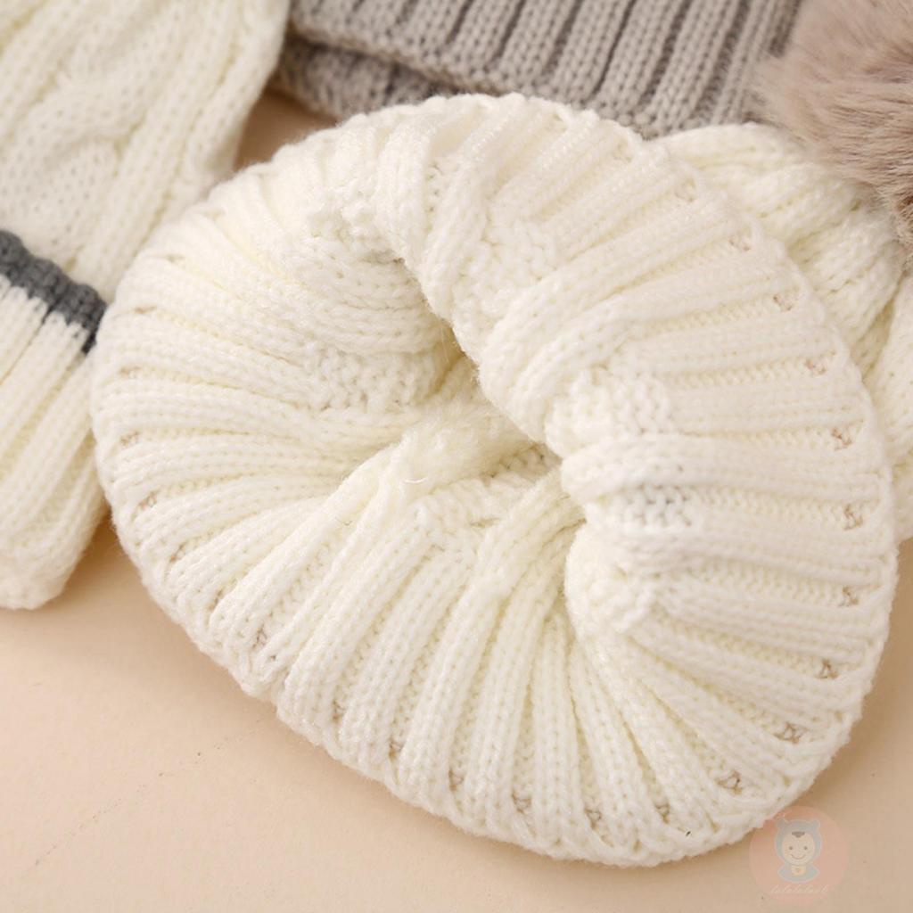 Mũ beanie Đan Len Màu Sắc Tương Phản Thời Trang Mùa Đông Cho Bé Trai 0-12 Tháng Tuổi laa6-baby