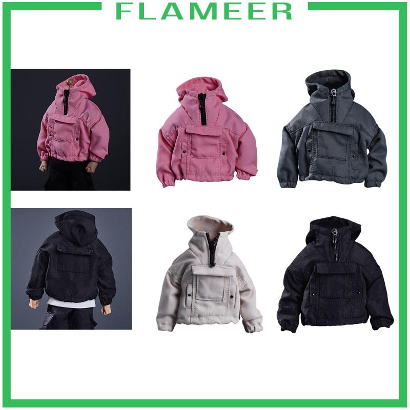 Thời Trang Áo Hoodie Tay Dài Có Khóa Kéo Tỉ Lệ 1: 12 Cho Mô Hình Người Lính 6 "