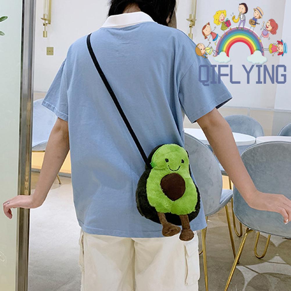 Túi Đeo Chéo Đựng Điện Thoại Hình Trái Bơ Hoạt Hình Dễ Thương Giản Dị Dành Cho Bạn Nữ