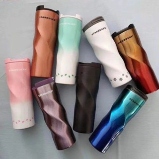 Starbucks Bình Nước Giữ Nhiệt Bằng Thép Không Gỉ Họa Tiết starbucks Xoắn Ốc Phong Cách Hàn Quốc