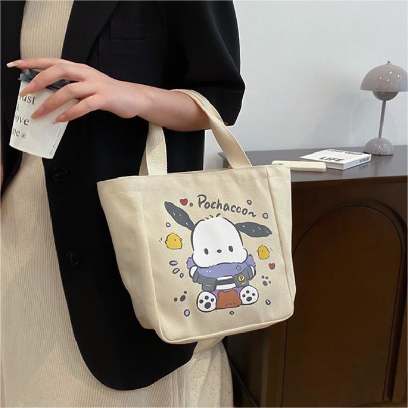 Túi Xách canvas In Hình Chó pacha Thời Trang Hàn Quốc