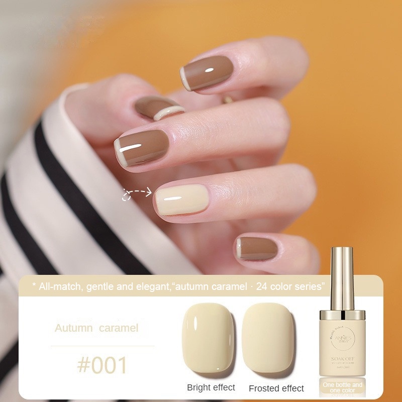 Mùa Thu Đông Phổ Biến Mùa Thu Caramel 24 Bộ Màu Sơn Móng Tay Keo 2023 Mới Làm Trắng Hổ Phách Liệu Pháp Ánh Sáng Gel Làm Móng JULYSTAR