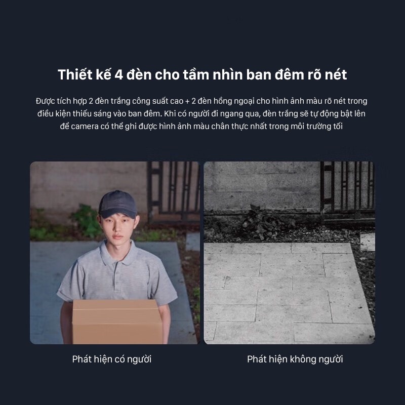 Camera giám sát WiFi Xiaomi AW300 2K Quốc Tế 2304x1296 IP66 Tích hợp AI -Có màu ban đêm - Minh Tín Shop