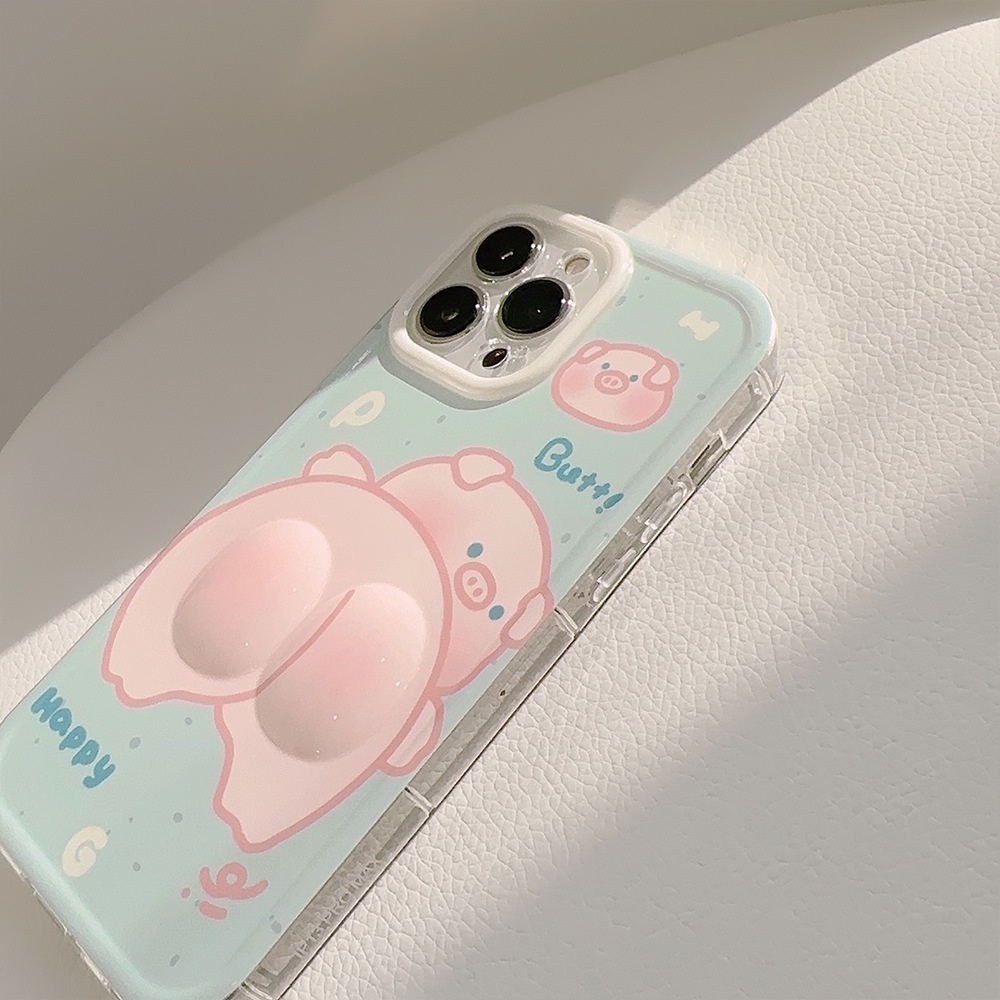 Ốp Điện Thoại Silicon Hình Chú Heo Dễ Thương Cho Iphone 14 15 13pro max 12 11 x 14