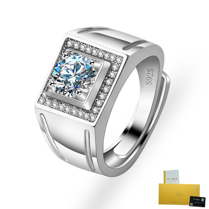 Nhẫn Cưới Có Thể Điều Chỉnh Kích Thước S925 Màu Trắng/Vàng/Bạc/Kim Cương Cho Cặp Đôi