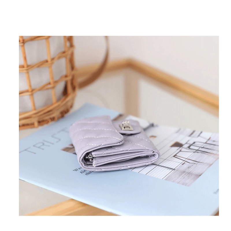 Ví Ngắn Đa Năng qx1224 Chất Liệu 30% Kim Cương Màu Trơn