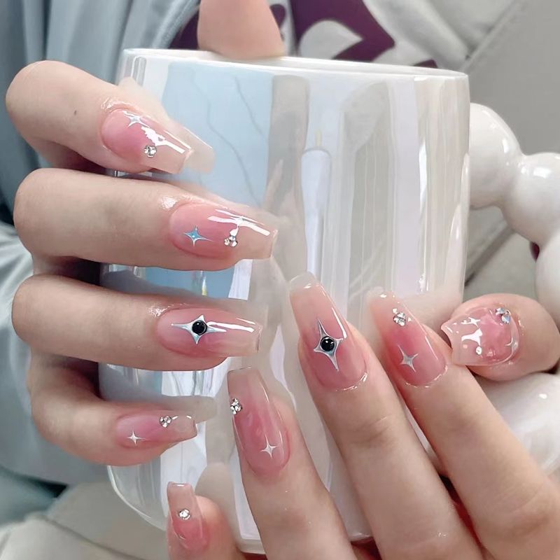 Miếng Dán Trang Trí Móng Tay Họa Tiết Ngôi Sao Đính Đá 5d Nhiều Màu Sắc