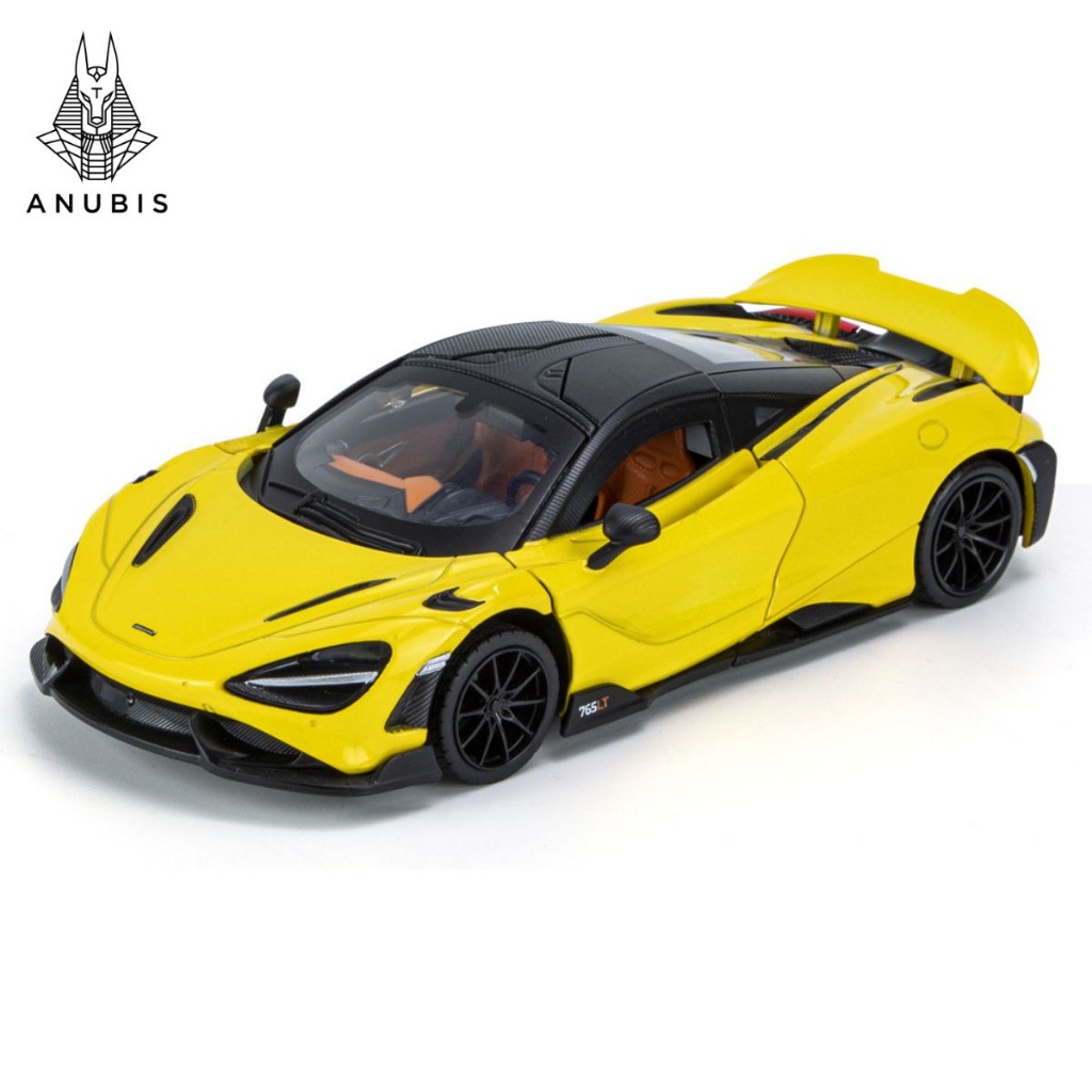 Giá rẻ Mô Hình Xe Ôtô Kim Loại 1/24 Siêu Xe MCLAREN 765LT Sẵn Đế Để Trưng Bày Bàn Làm sập sàn hộp bí ấn, tặng ô tô