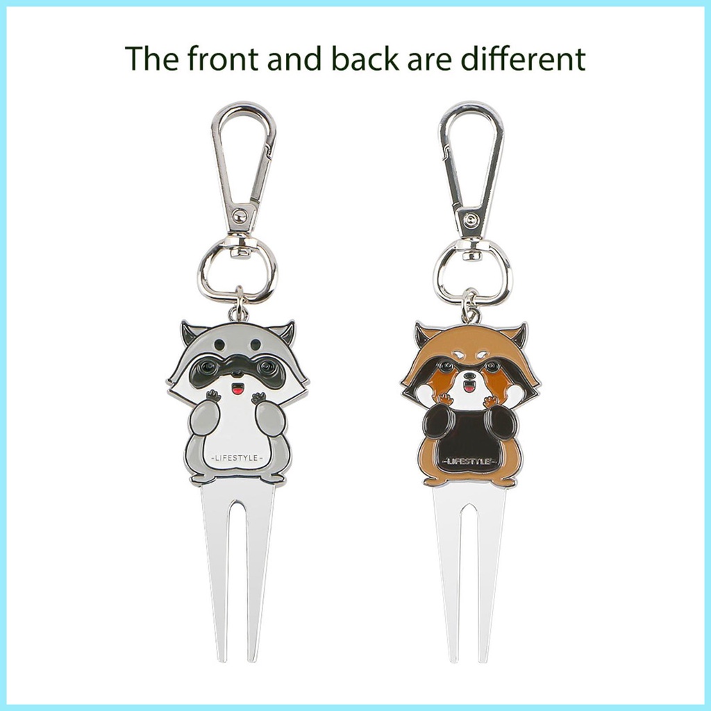 Kẹp Đánh Dấu Bóng golf Bằng Hợp Kim Kẽm Kèm Nĩa Kim Loại Từ Tính Màu Xanh Lá tdevn