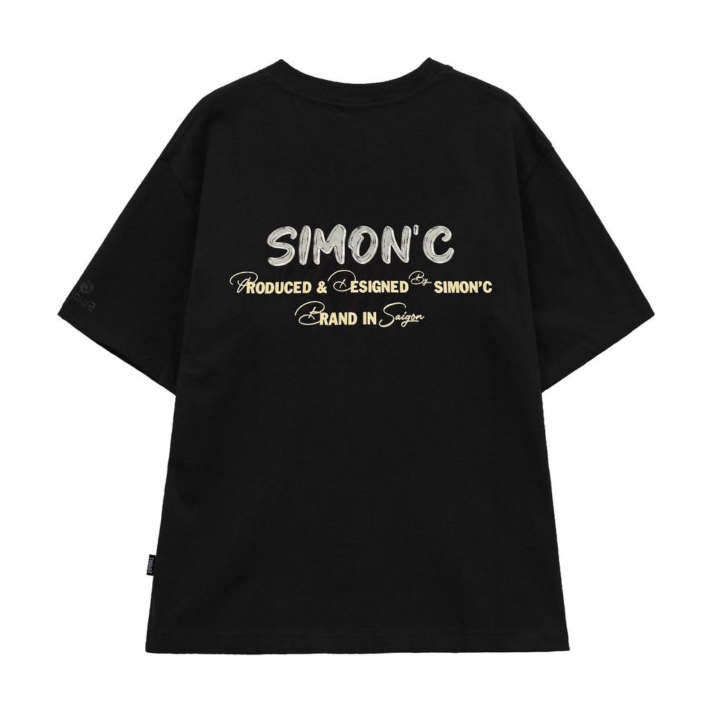 Áo Thun Simon'c Face Line - Đen Cotton  Nam Nữ Unisex Tay Lỡ Oversize Local Brand Cổ tròn