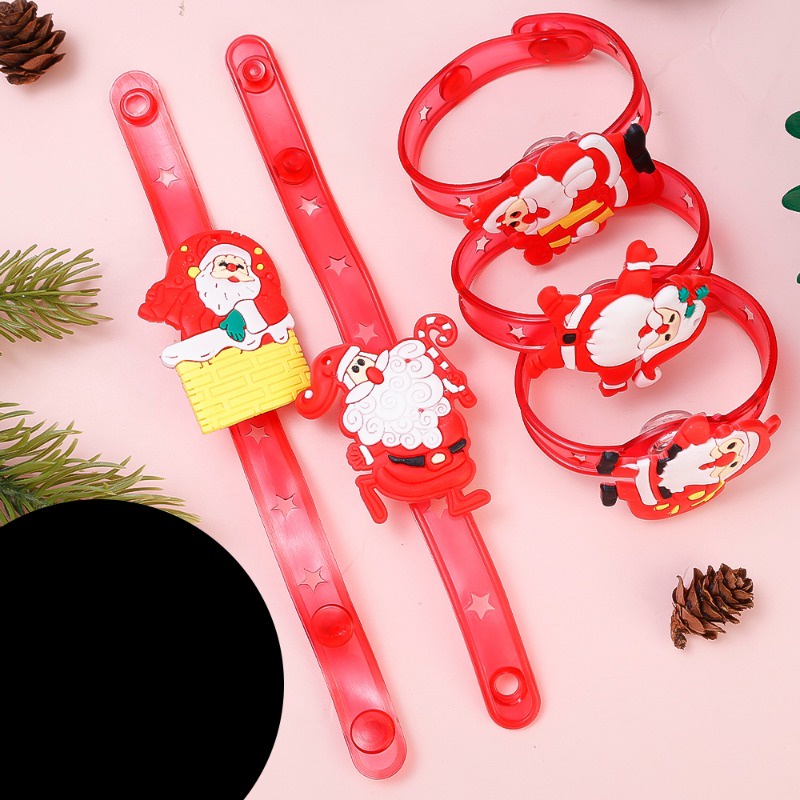 Vòng Đeo Tay Đèn led / Vòng Tay silicone Hình Ông Già Noel Sáng Tạo Làm Quà Tặng / Giáng Sinh Cho Trẻ Em