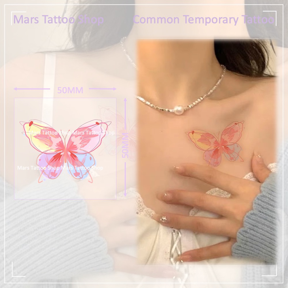 Hình Xăm Dán Họa Tiết Bướm / Bướm Nhiều Màu Lâu Trôi cmnf001