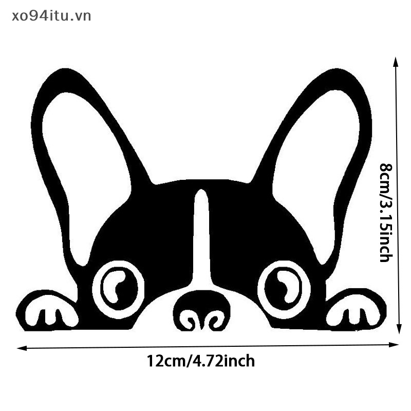 Xoitu Đề Can vinyl Dán Trang Trí Xe Hơi laptop Hình Chú Chó Bull Pháp Vui Nhộn vn