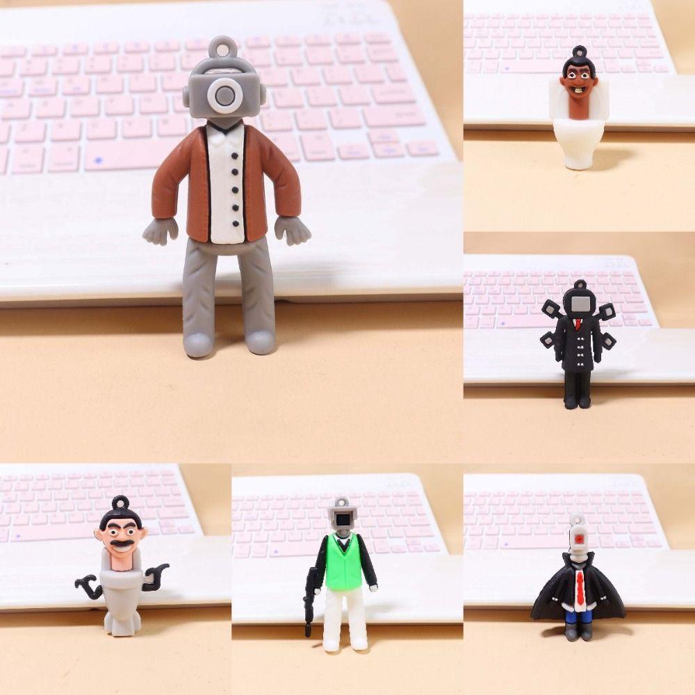 Adames skibidi bop keychians, skibidi bop bop tv man camara man anime toilet Trang Sức Có Móc Khóa Bằng pvc Cho Nam