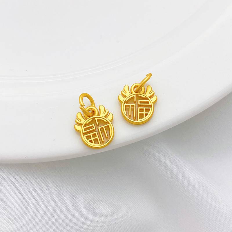 Mặt Dây Chuyền Hình Bầu Trời May Mắn Màu Vàng Kim Phong Cách Cổ Điển