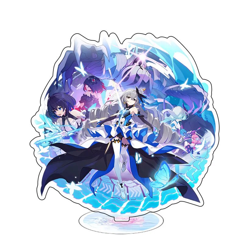 Mô hình Standee Honkai Impact 3 Kiana Standing Raiden Mei Yae Sakura Phụ kiện trang trí để bàn góc học tập