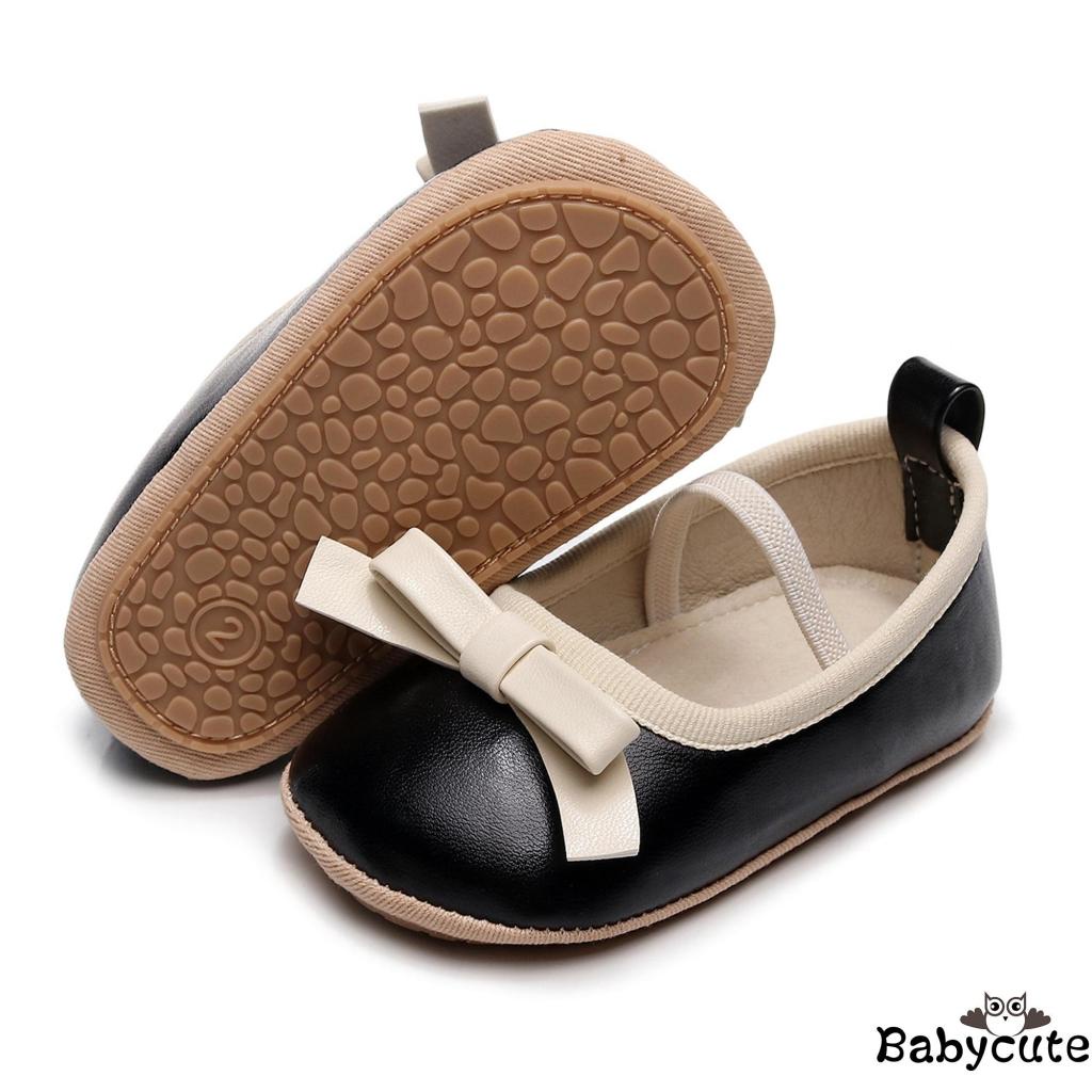 Giày Da pu Đế Phẳng Thắt Nơ Dành Cho Bé Gái Tập Đi Trong Tiệc Tùng Lễ Hội