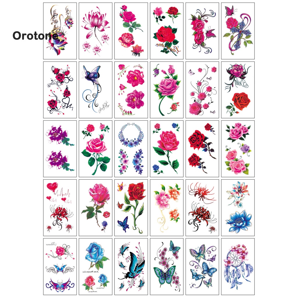 Bộ 30 Hình Xăm Dán Tạm Thời Hình Bướm Nhiều Màu Sắc Chống Nước Có Thể Tháo Gỡ