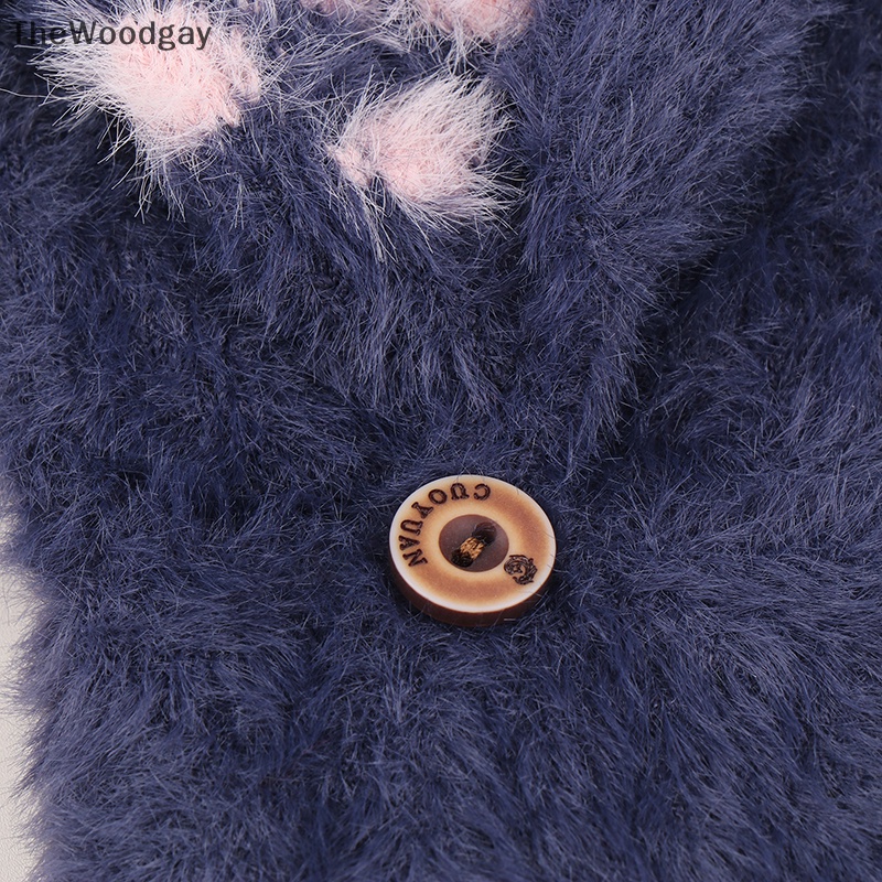 1 Đôi Găng Tay Lông Mềm Hở Ngón Giữ Ấm Mùa Đông Hình Bàn Chân Mèo Thời Trang Cho Nữ