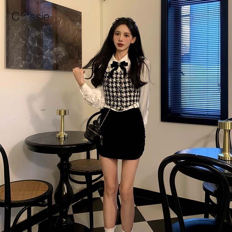 Cassie Áo Sơ Mi áo sơ mi nữ áo kiểu hàn quốc Thoải mái Tinh tế tráng lệ dramatic WCS2300MPZ 41Z231011