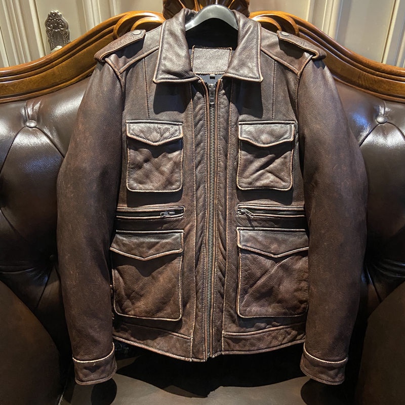 Giao Hàng Có Sẵn Mới m65 Áo Khoác Da Nhiều Túi Phong Cách retro Thường Ngày Cho Nam Đi Săn