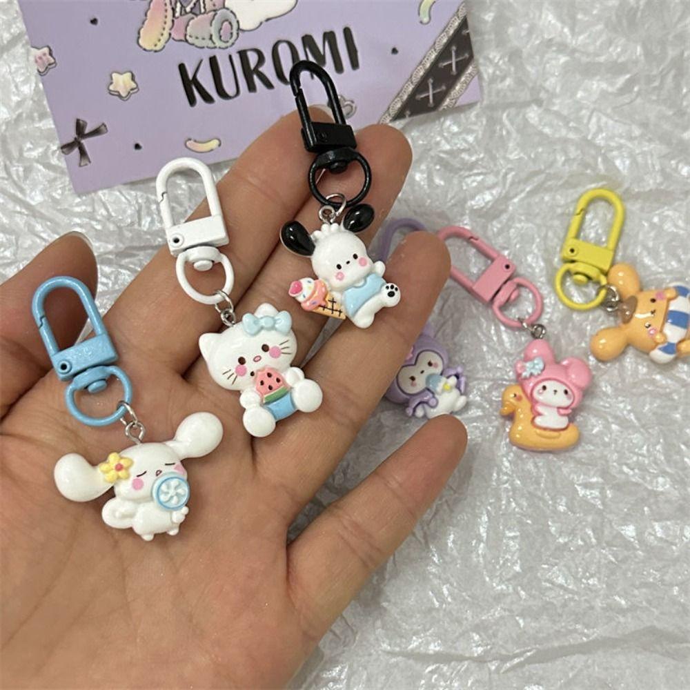 Mluck Móc Khóa Hình Que Kem / kuromi / pachacco resin cinnamoroll mini / Dưa Hấu / Mèo kt my melody Xinh Xắn