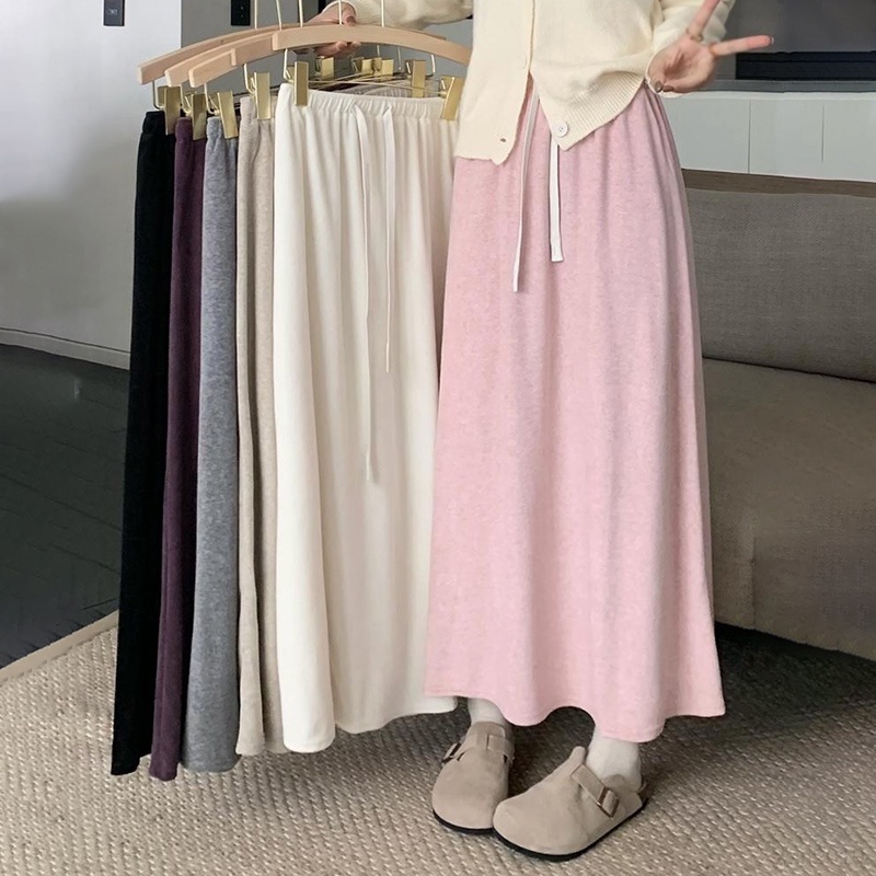 Chân Váy Lưng Cao Co Giãn Màu Sắc Thời Trang Xuân Thu Cho Nữ