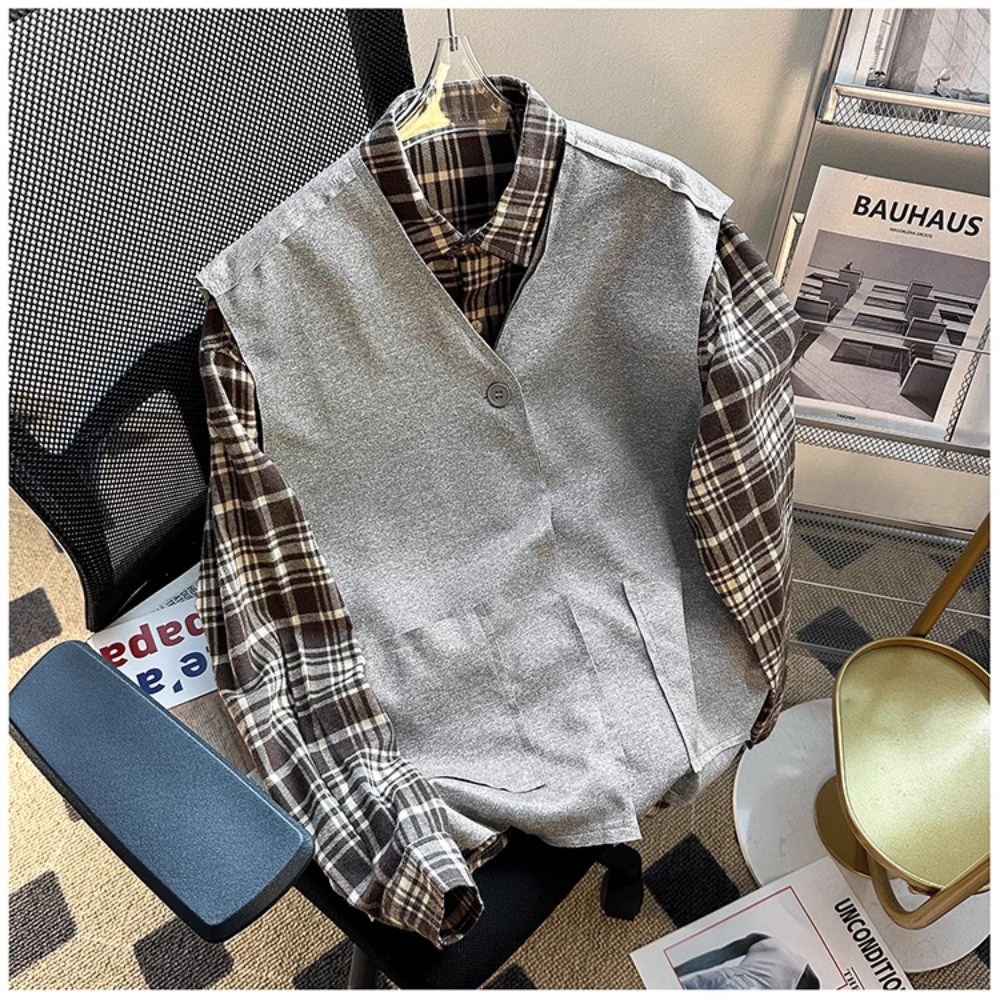 Áo Khoác cardigan Không Tay Cổ Chữ v Dáng Rộng Có Khóa Kéo Thời Trang Mùa Thu Phong Cách Hàn Quốc Cho Nam