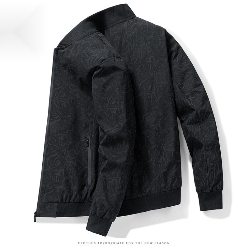 Áo Khoác Cổ Đứng Tay Dài Màu Trơn Dáng Rộng Thoáng Khí Chống Thấm Nước Thời Trang Cho Nam