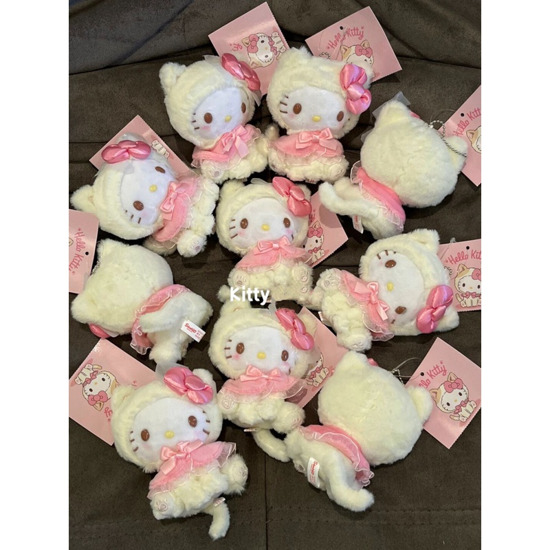 SANRIO  Móc Khóa Hình hello kitty Nhồi Bông Nhỏ Nhắn Đáng Yêu Trang Trí Túi Xách / Balo Đi Học