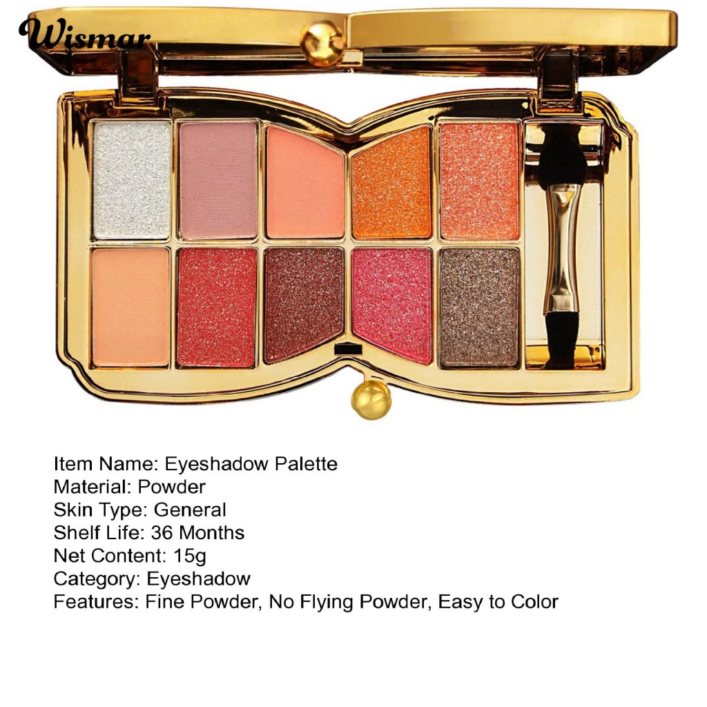 Winmar Bảng Phấn Mắt 10 Màu Lì Và Ánh Nhũ Kết Hợp Trang Điểm Kháng Nước Và Lâu Trôi