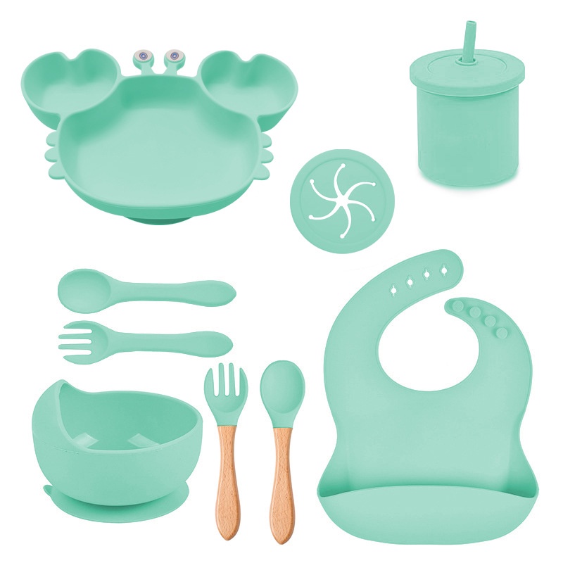 Bộ Dụng Cụ Ăn Bằng silicone Cho Bé Sơ Sinh